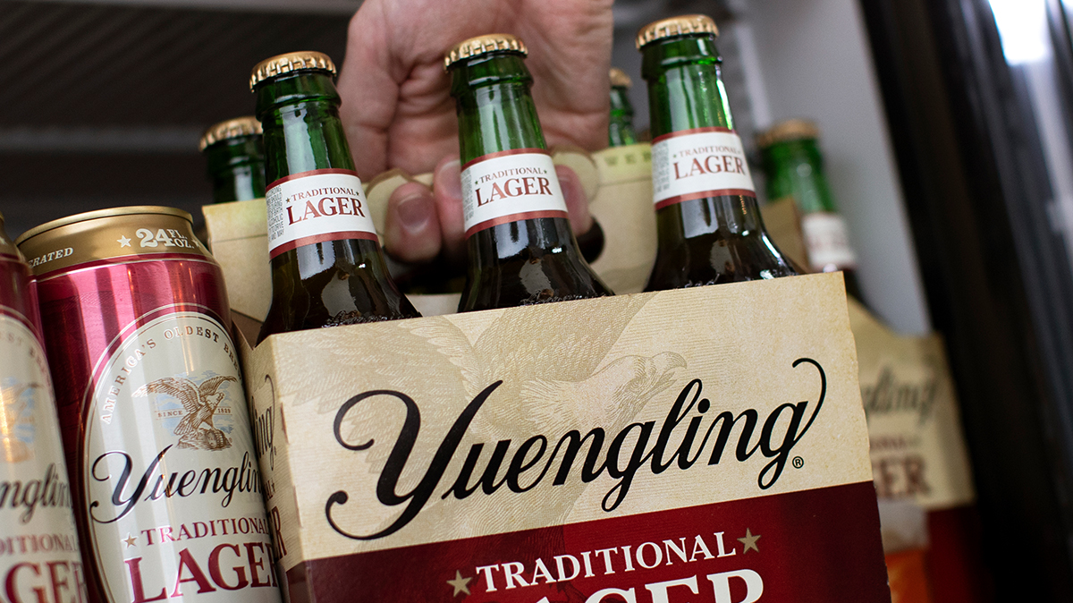 A six pack of Yuengling traditional lager.