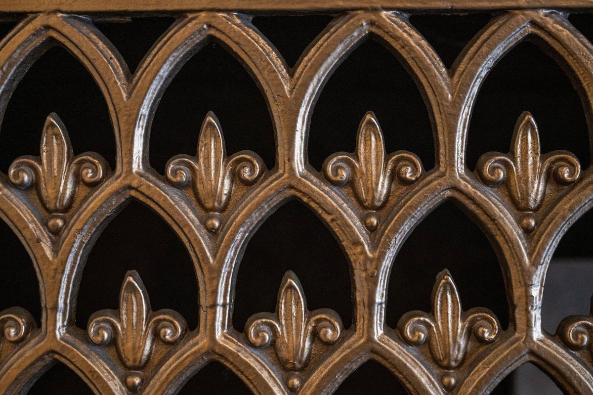 Original steel panels are seen along a wall at the Midland Lofts, a 97-year-old building in downtown Kansas City.