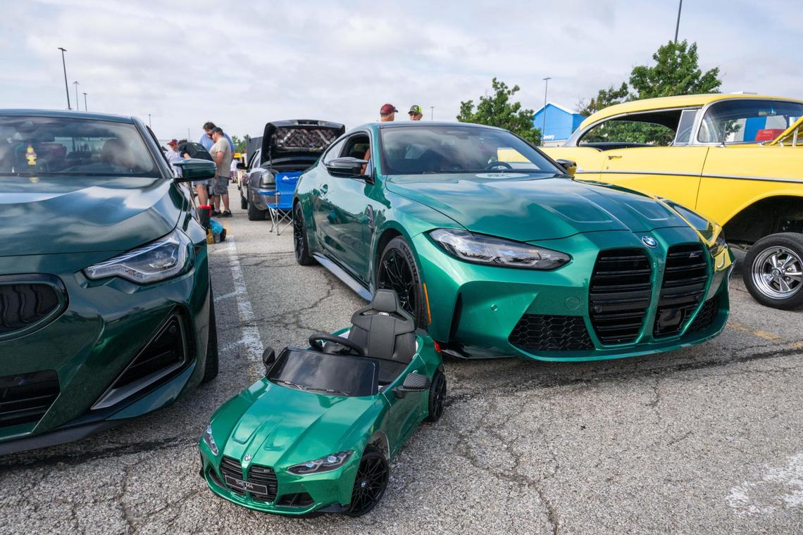A miniature version of a green BMW was on display at the Kansas City stop of the Hot Wheels Legends Tour on Saturday in Gardner. Several varieties of BMW were present but this is the only one that had a mini version.