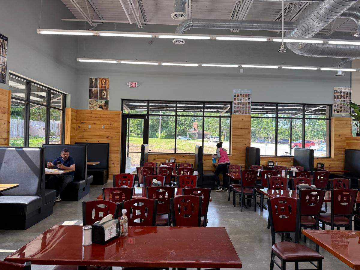 One side of Zaytoona is a restaurant, serving a variety of Mediterranean dishes.