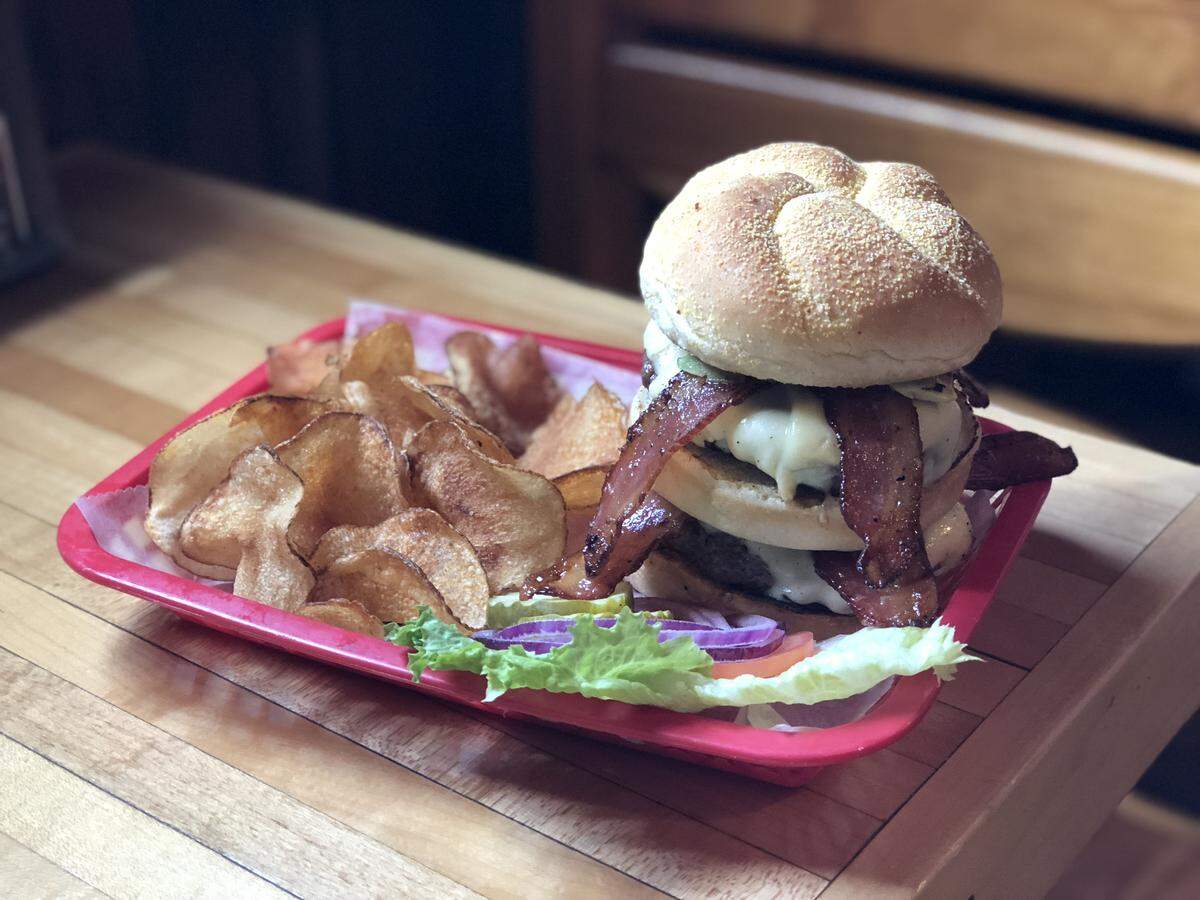 The Big Ass burger at Grinders.