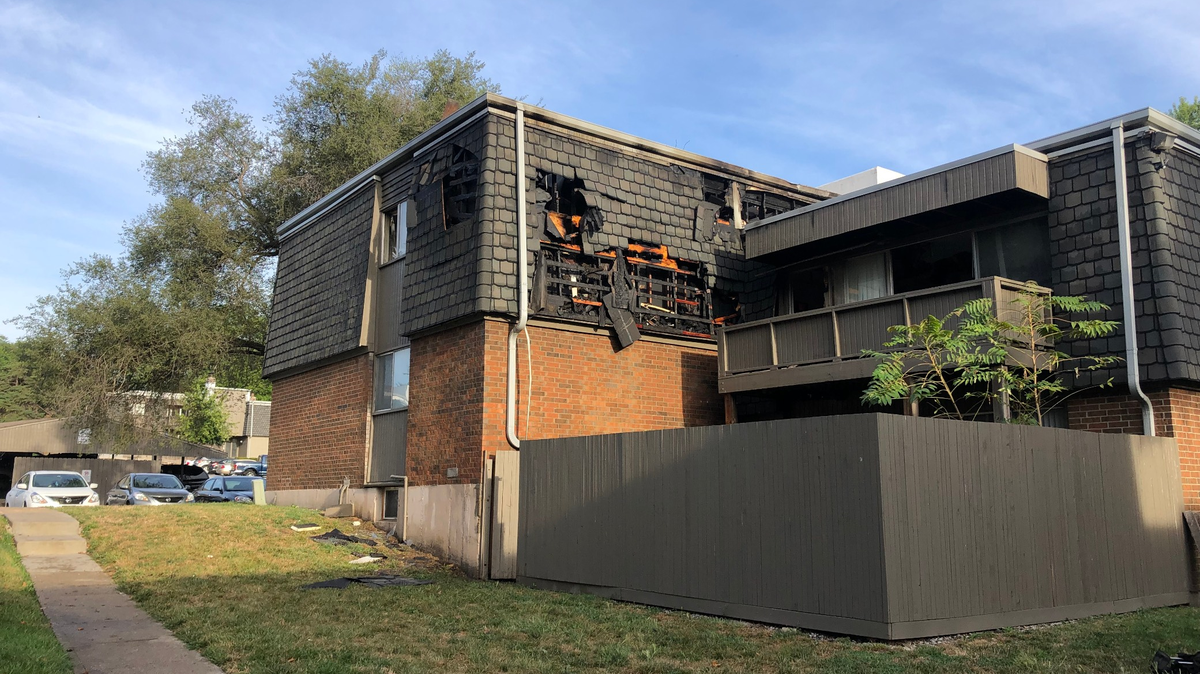 At least 10 people were displaced, but no injuries were reported following a fire Thursday morning at the Meadowlark Hills Apartments in Overland Park.