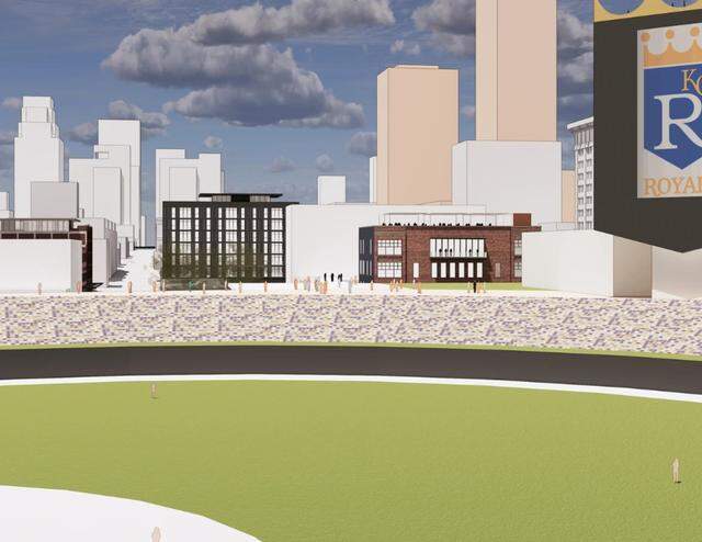 A rendering of proposed Royals ballpark in Washington Square Park.