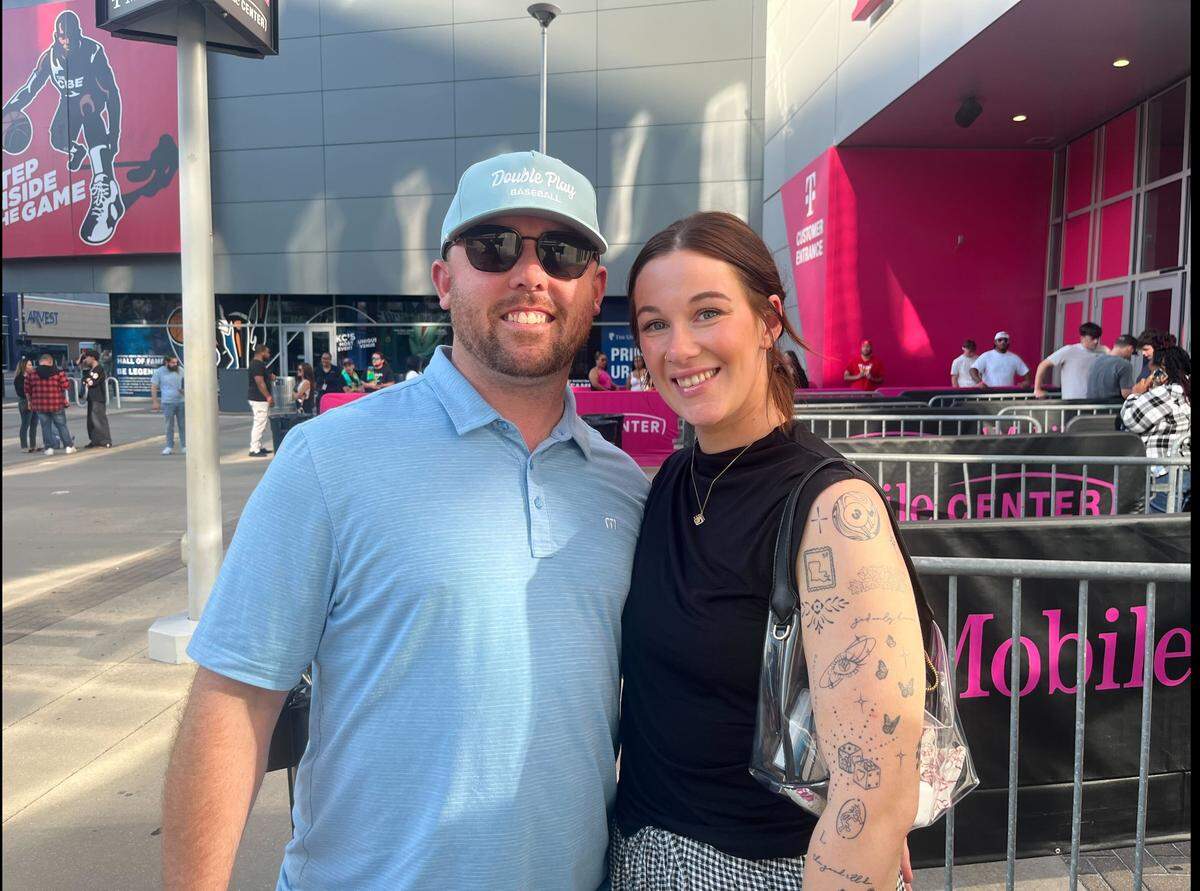 Levi and Torrie Ashmore of Iola, Kansas both grew up on Lil Wayne, listening to the artist in high school. They drove two hours to Kansas City to watch the hip-hop icon during his Tha Carter VI tour Aug. 26, 2025.