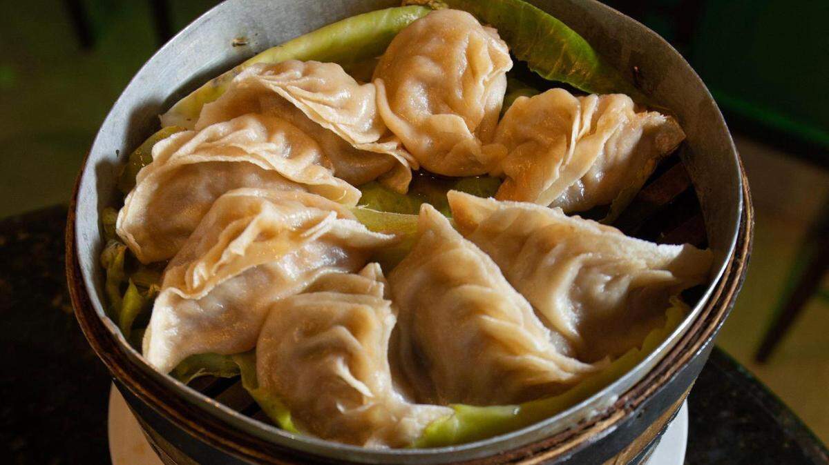 The pork steamed dumplings at Bo Lings are hand-shaped, pinched and steamed.