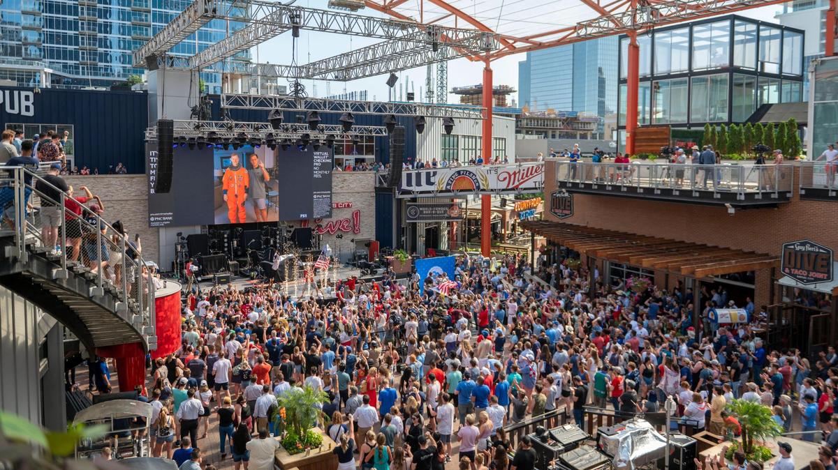 A swarm of soccer fans celebrated when Kansas City was announced as host city for a FIFA Wold Cup 2026 Thursday at Power and Light District.