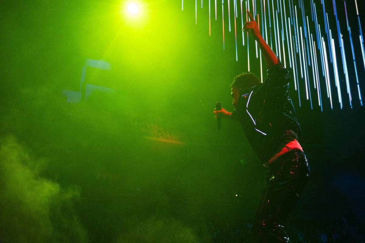 Childish Gambino performs at the T-Mobile Center in Kansas City, August 12, 2024. This was his first performance in Kansas City in nearly 10 years and his last tour under the moniker “Childish Gambino.” Gambino will go by his birth name, Donald Glover.
