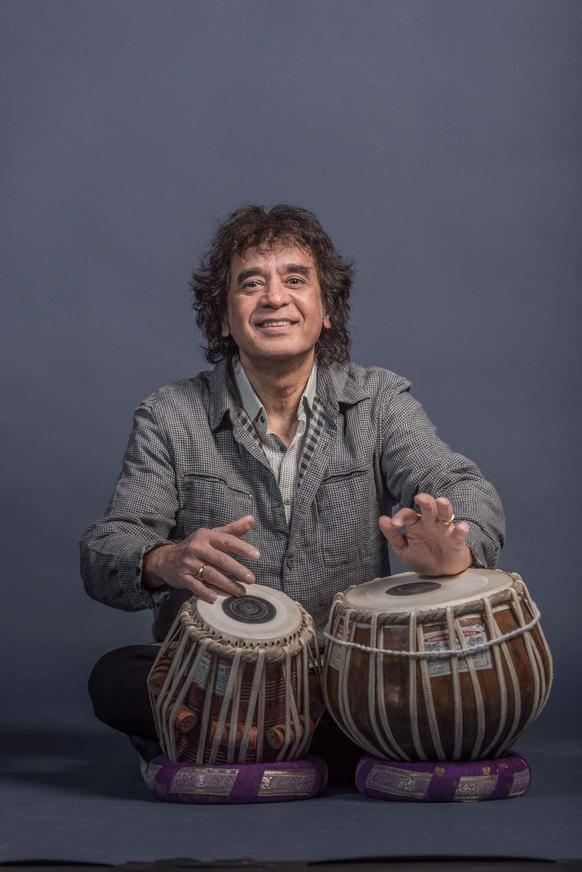 Celebrated Indian musician Zakir Hussain will perform with the Masters of Percussion on April 1.