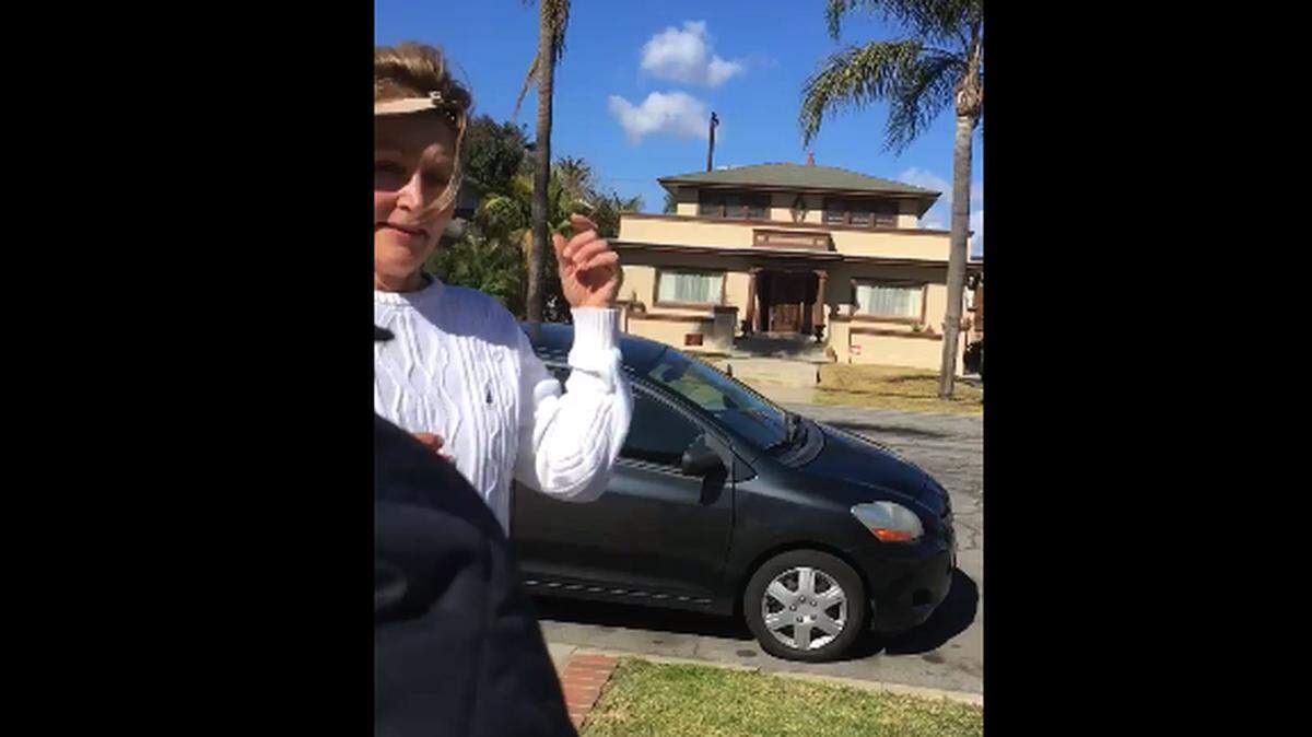 California community college professor Tarin Olson was identified as the woman in a Facebook video who told an Asian-American couple to "go back to your country" last week. Olson is now on leave from Golden West College until the school decides what to do about the incident.
