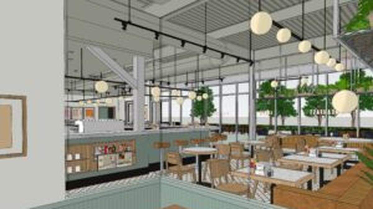 A rendering of the new Small Axe diner opening in the Crossroads in 2022.