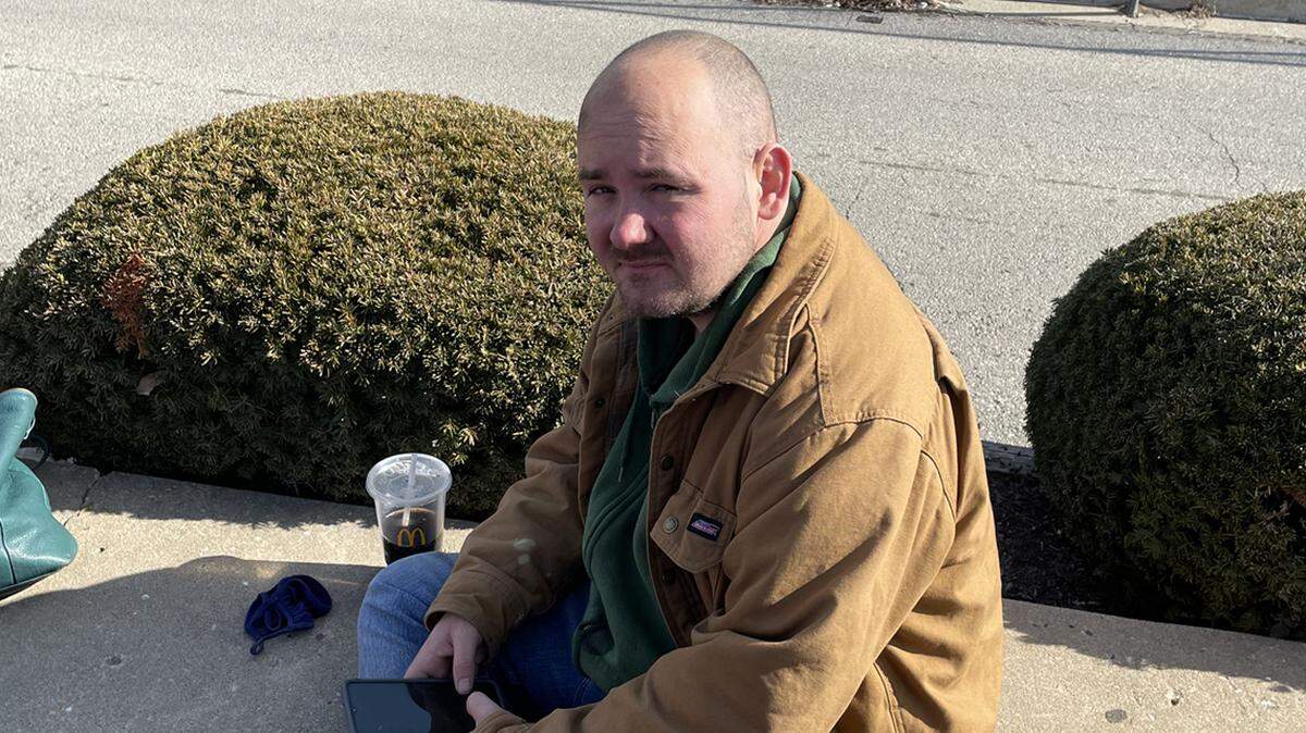Homeless Iraq War veteran Nick Proctor says he’s trying to save some money to get a place, but has “had to sleep outside quite a few times.”