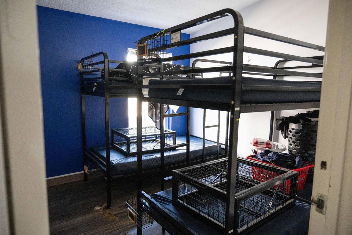 An empty room at Pride Haven, a low-barrier shelter meant for LGBTQ+ people between 18 and 24 years old in Kansas City, Missouri on Friday, Oct. 25.