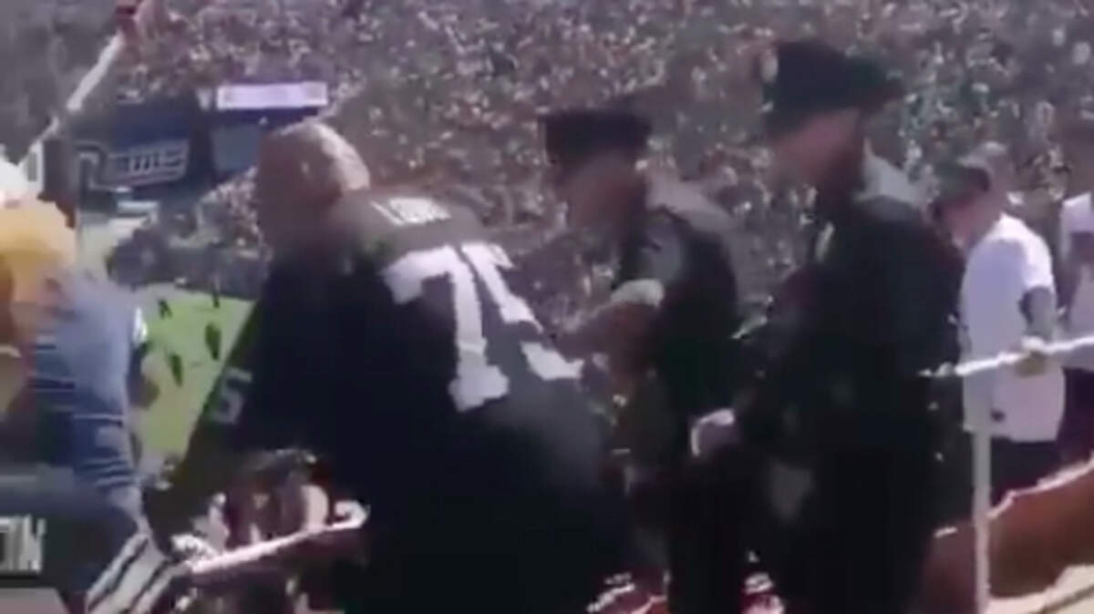 Fan Rivalry Fight Video of fight between fans at Raiders-Rams preseason game | Kansas ...