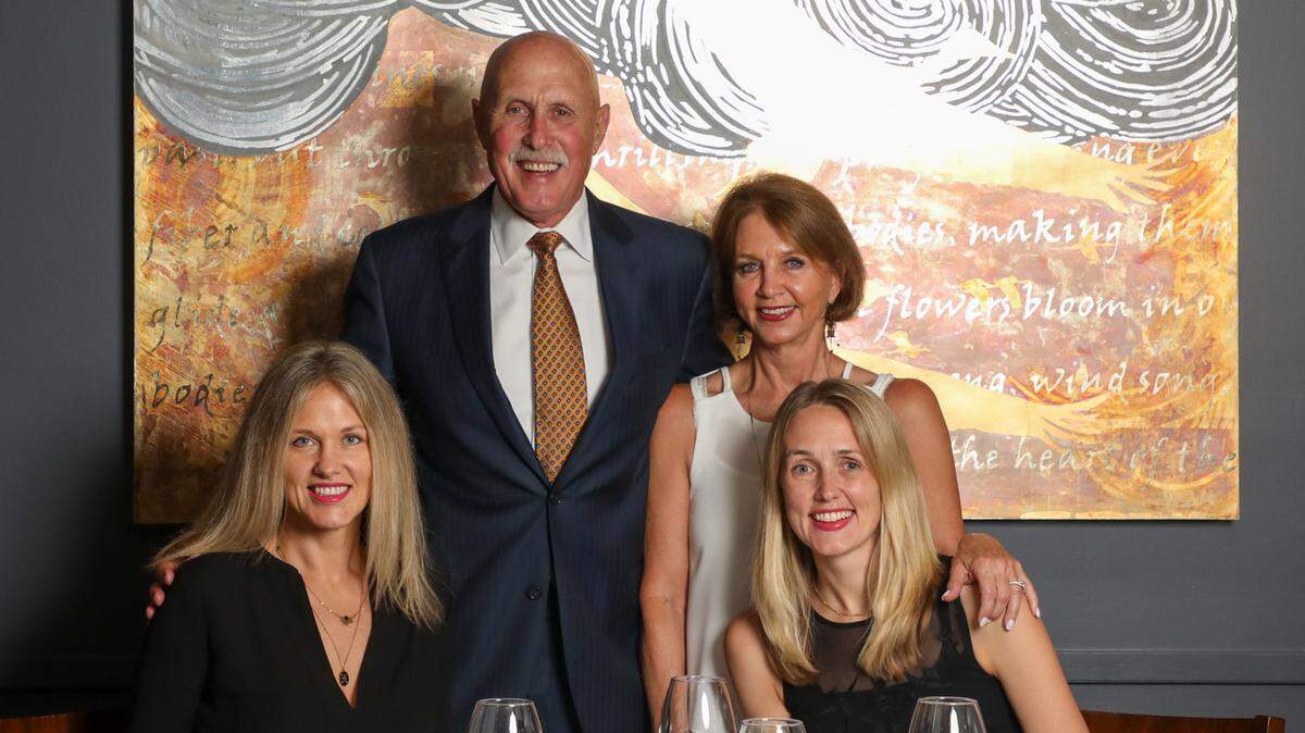 The Wollerman family — from left, Marin, Gary, Patti, and Rhegan — runs GW Fins, a seafood restaurant in New Orleans’ French Quarter.