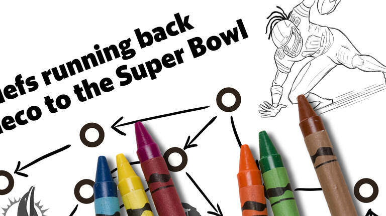 Help Isiah Pacheco run to the Super Bowl with this maze coloring & activity page