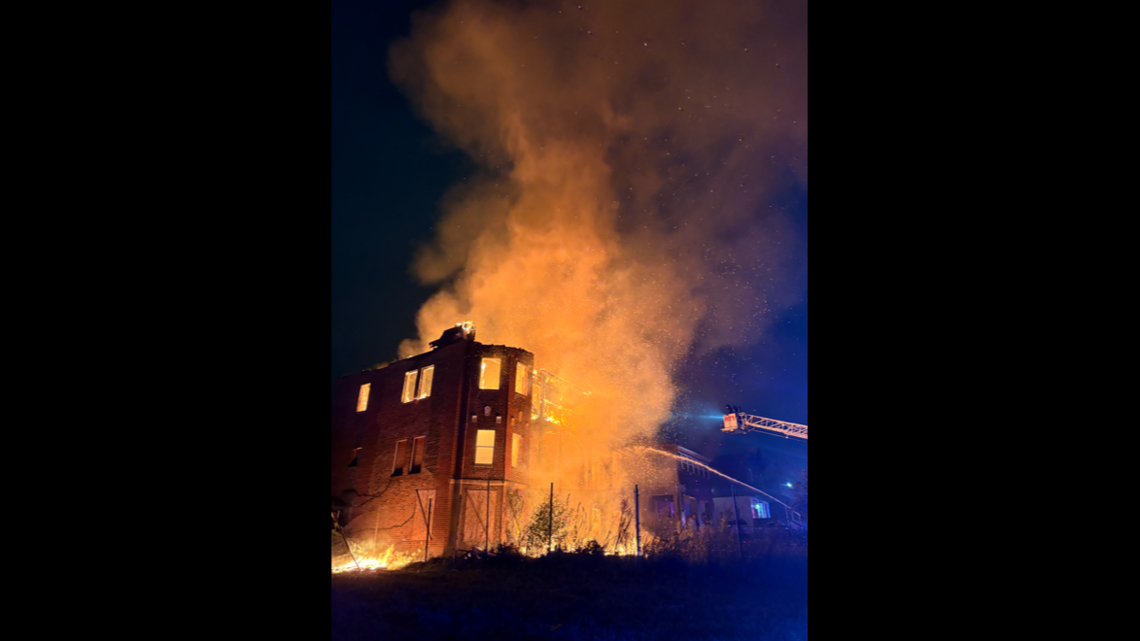 Firefighter injured battling massive blaze at vacant KC apartment building