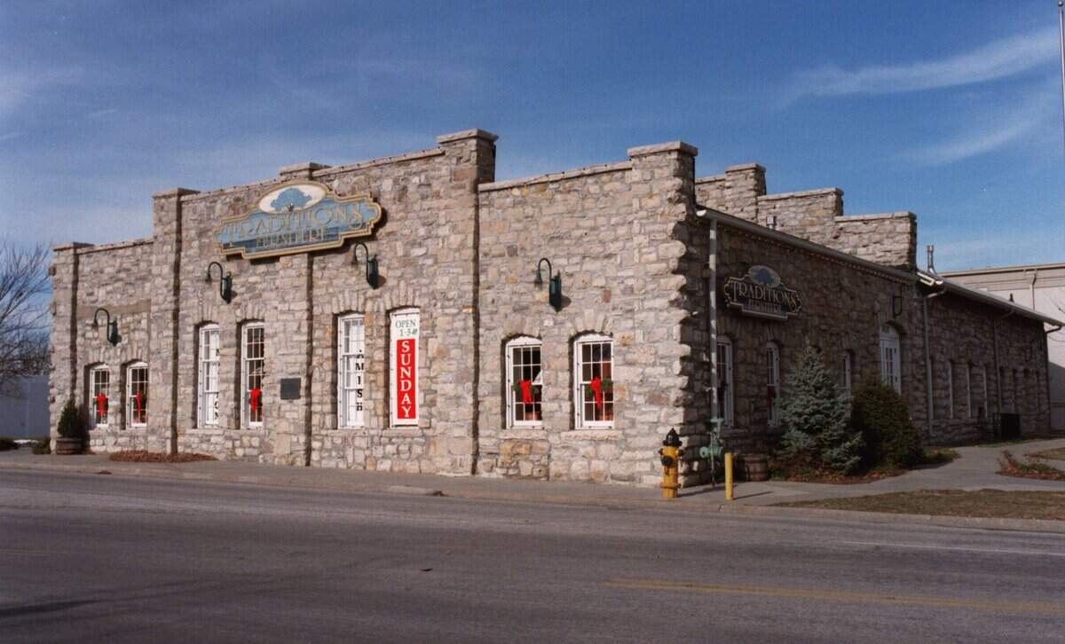 Traditions Furniture occupies the state-designated historic building at 7400 W. 79th St. in downtown Overland Park. The building served as the car barn for the Strang Line.