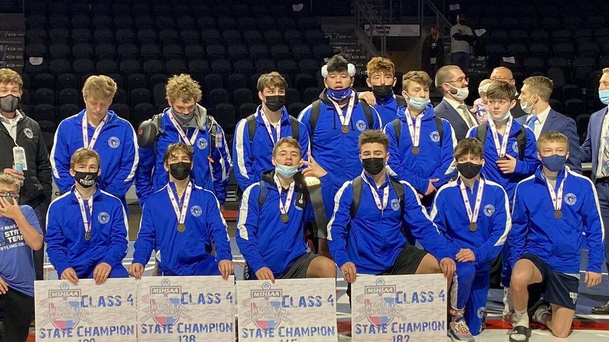 Liberty High earned the Class 4 state team championship Saturday at Cable Dahmer Arena in Independence, with four wrestlers earning individual state titles.