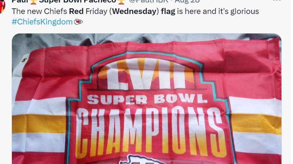 Here’s a look at the Chiefs Kingdom 2023 flags, which celebrate the Super Bowl LVII victory.