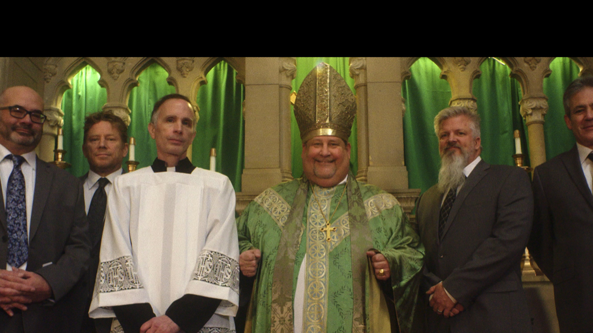 The cast of “Procession,” from left, Joe Eldred, Ed Gavagan, Michael Sandridge, Tom Viviano, Dan Laurine and Mike Foreman.