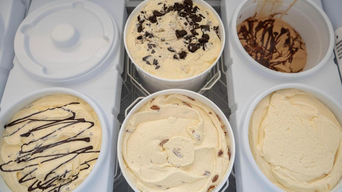 Ice cream flavors at French Custard include cookies and cream, mocha mudslide, mint, butter pecan and French vanilla.