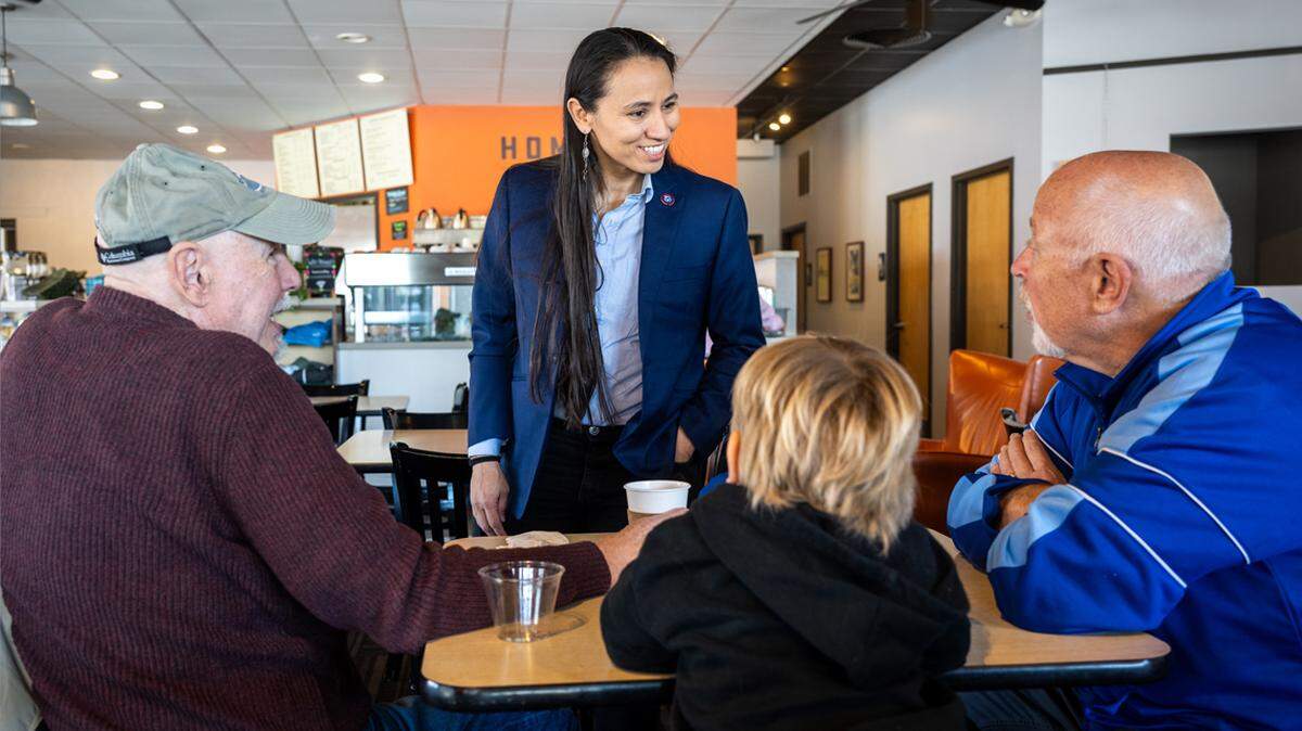 Rep. Sharice Davids grew up with a single mother who had to put items back on the shelf at the grocery store. She knows what affordability means.
