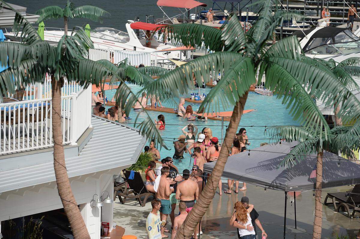 Coconuts Caribbean Beach Bar & Grill in Gravois Mills, Missouri, was one location people gathered along Lake of the Ozarks during the Memorial Day weekend.