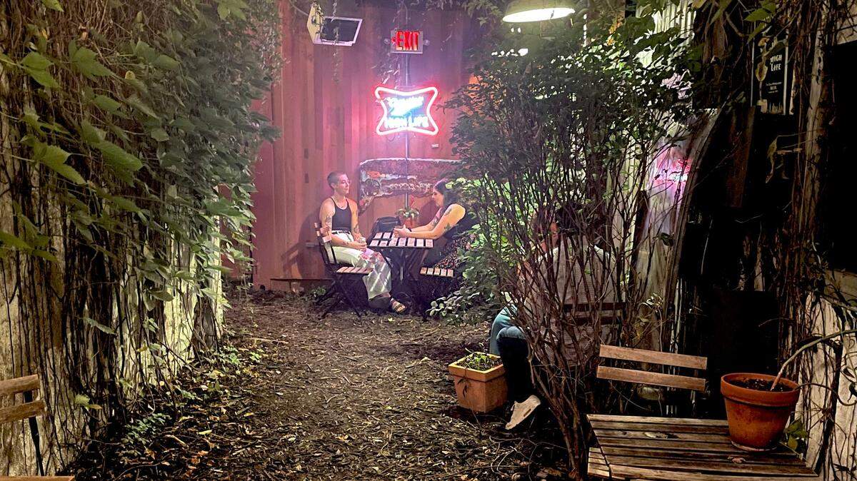 Panthers Place, a vine-covered courtyard bar on the West Side, is back open on Friday and Saturday nights.
