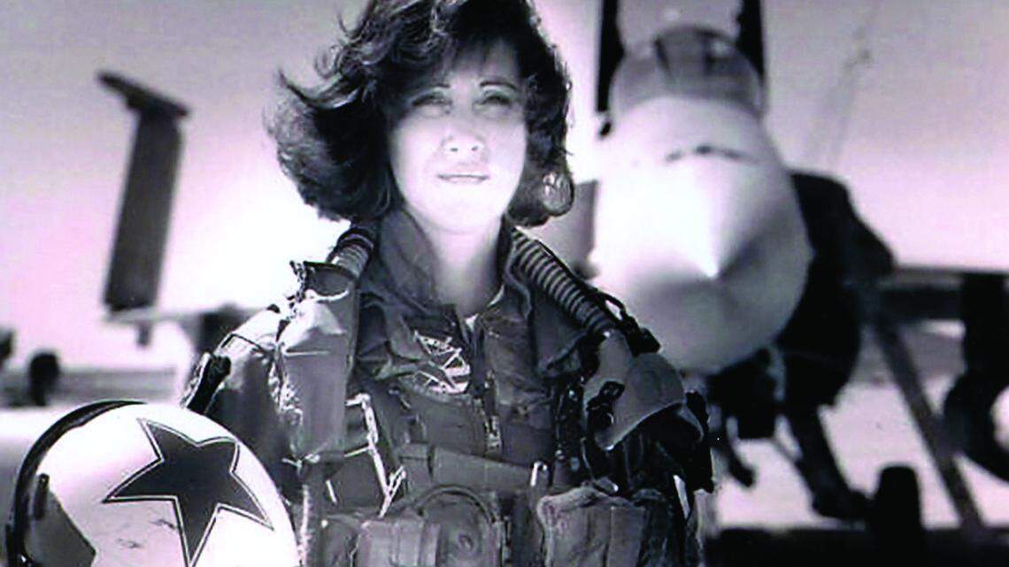 Tammie Jo Shults is seen here in the early '90s, during her days as a fighter pilot with the Navy. Shults served for about 10 years.