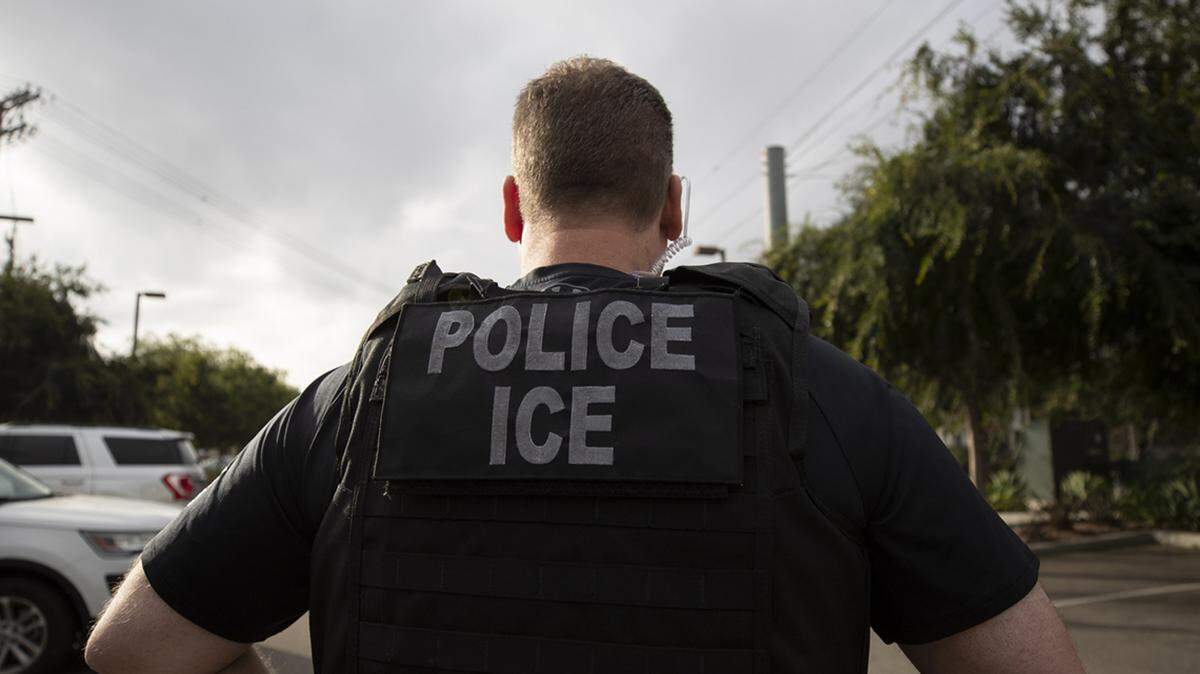 A U.S. Immigration and Customs Enforcement (ICE) officer