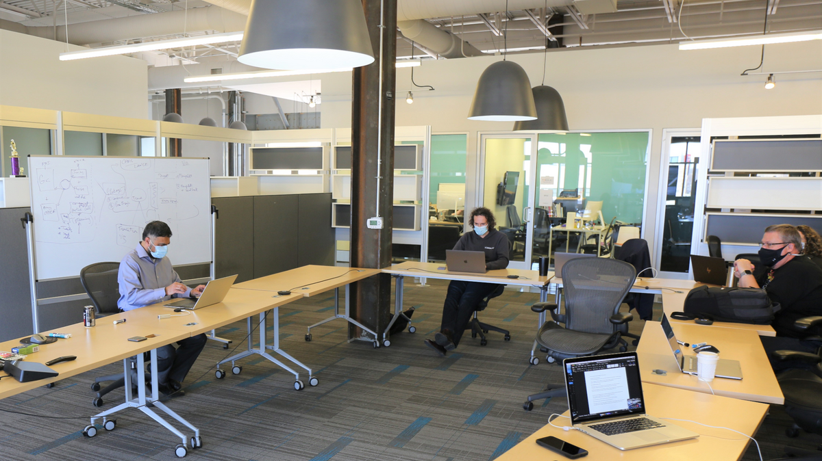 Torch.AI employees in Leawood are pictured in this contributed photo.