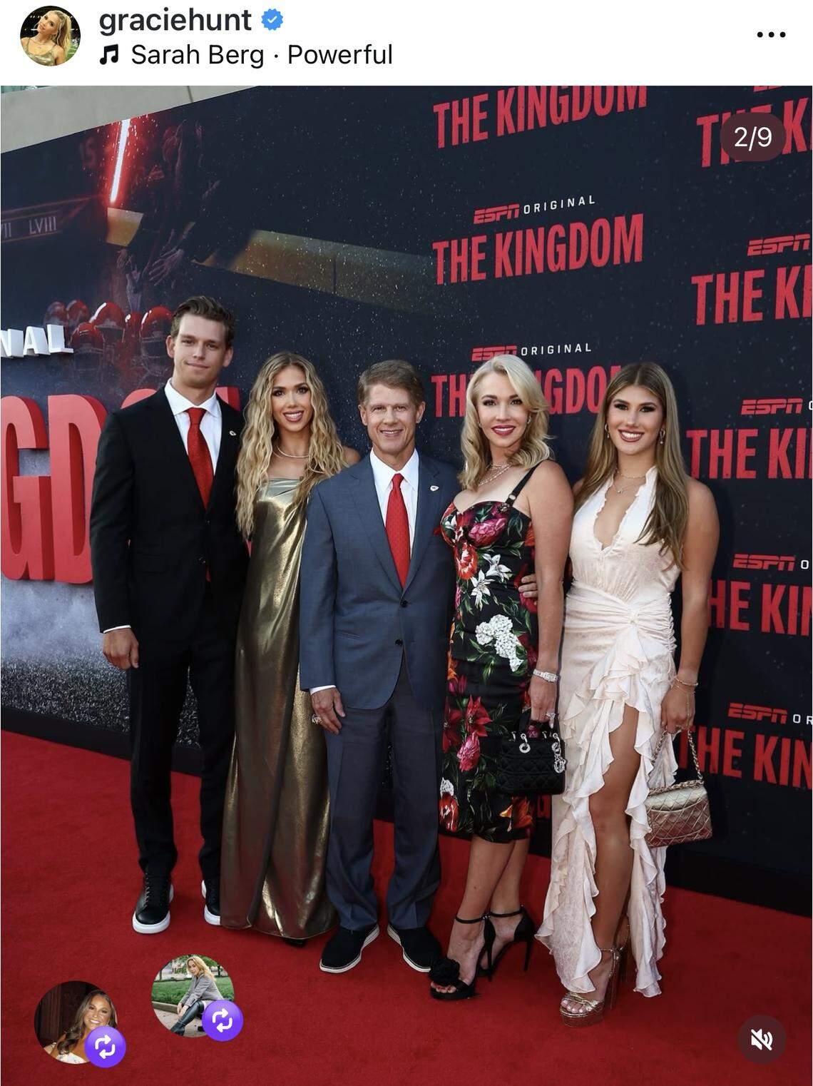 The Hunt family, with Derek Green (far left).
