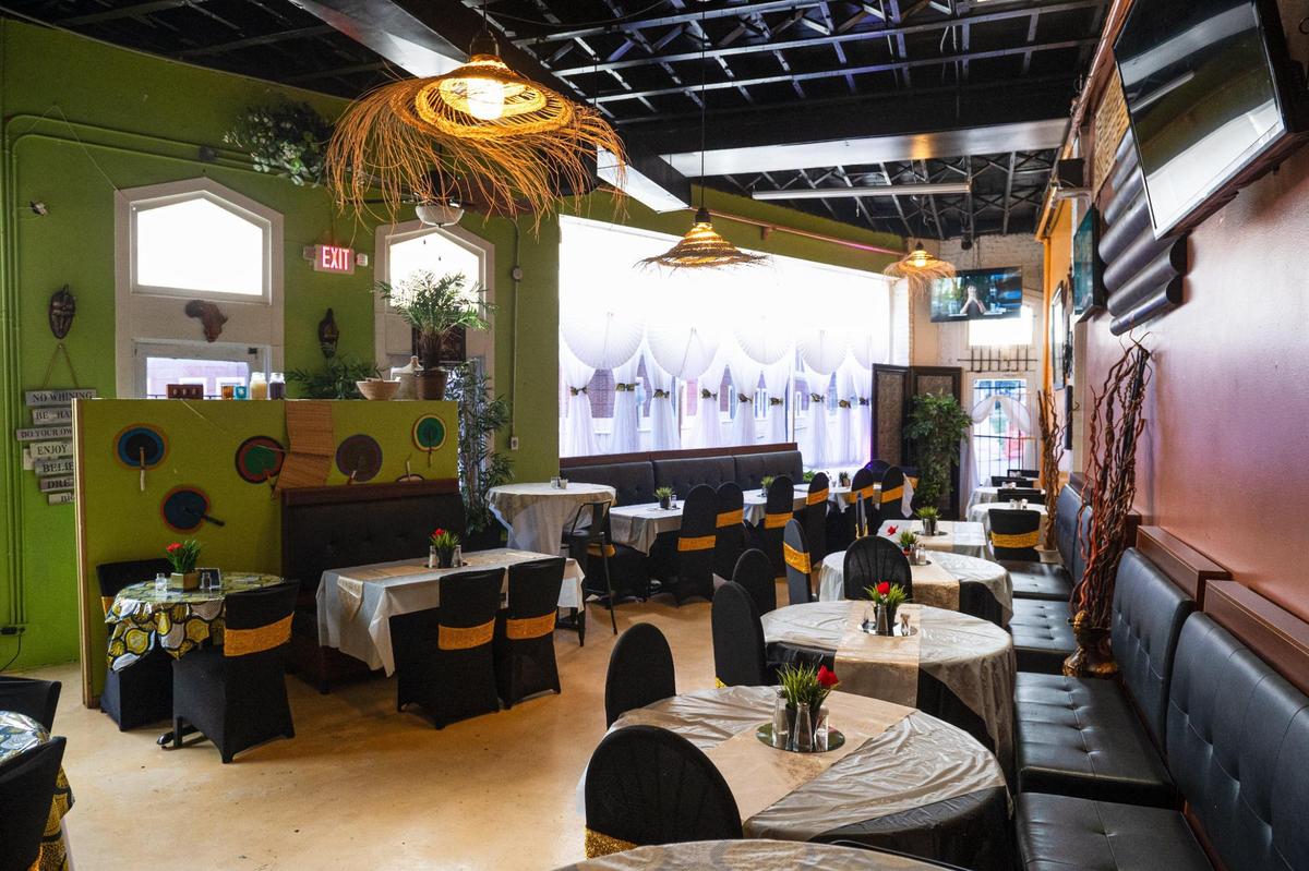 An inside look at the dining room of My Village Grill, 26 E. 39th St. 