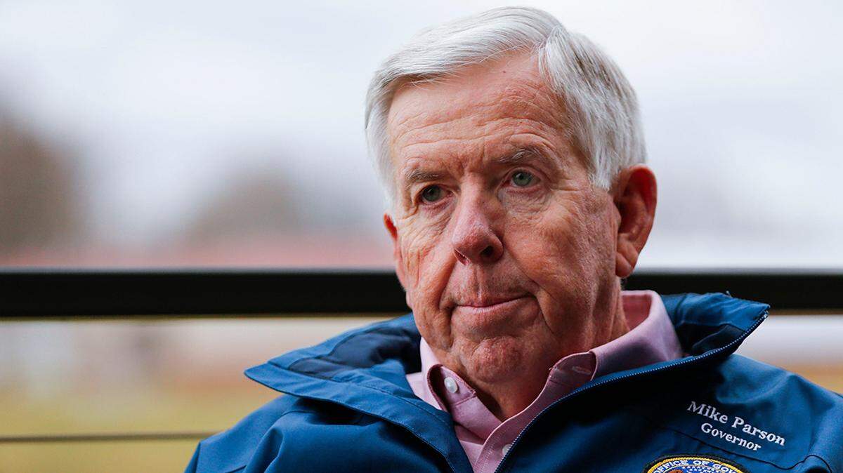 Missouri Governor Mike Parson reflects on his time in office and what he plans to do after he leaves office during an interview at his farm near Bolivar, Mo. on Thursday, Nov. 16, 2023.