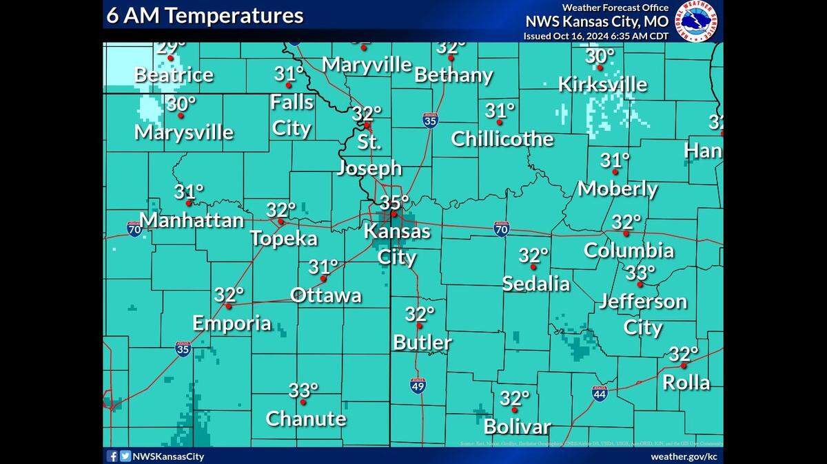 A freeze warning was issued by the National Weather Service, lasting until 9 a.m. Wednesday. Temperatures across the metro are the coldest so far this season, the weather service said.