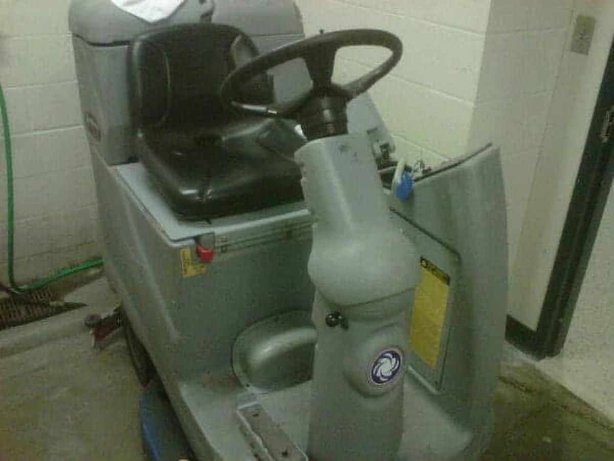 When I was elevated to driving the floor cleaner at Allen Fieldhouse, I took a photo to commemorate the acquisition of my “new ride.” It topped out at a speed of 8 miles per hour.
