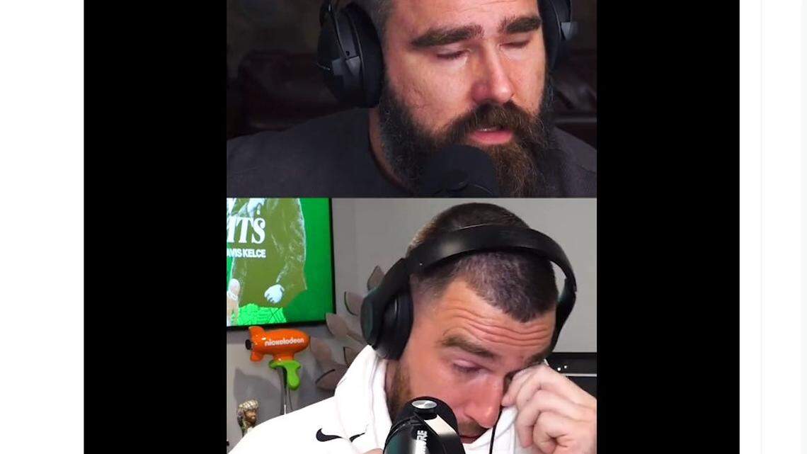 Travis and Jason Kelce were in tears as they recalled seeing their mom after Super Bowl