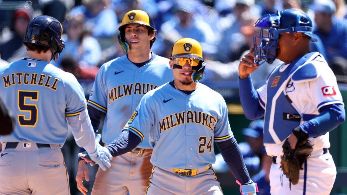 Garrett Mitchell fuels Brewers over Royals in first of two | Kansas ...