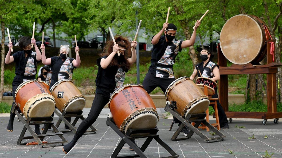 Three Trails Taiko performs to open the celebration of Kansas City officially recognizing May as Asian American Pacific Islander Heritage Month in 2021. Many celebrations are happening around Kansas City in 2025.