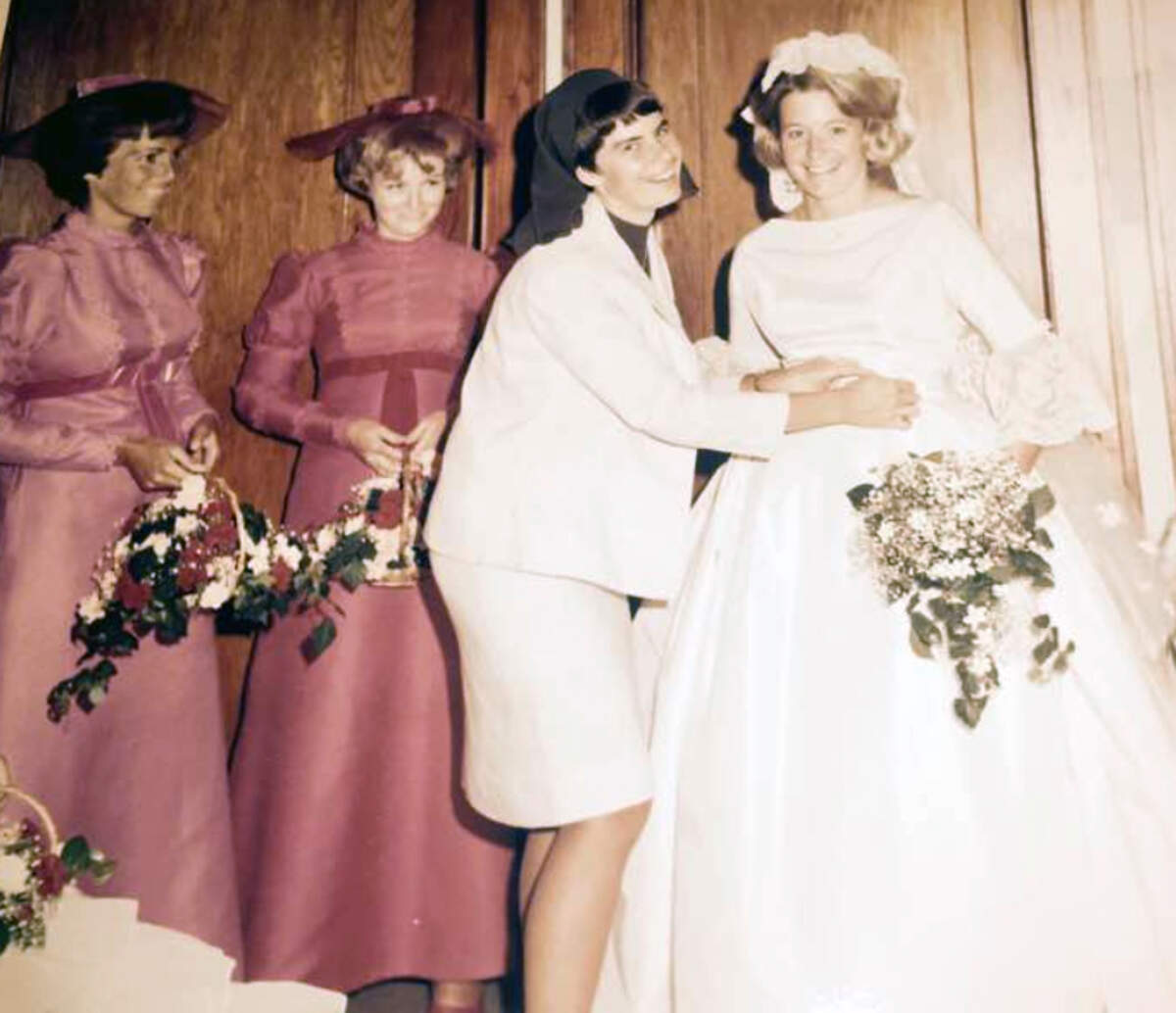 Jane Pitz with Peggy on her&nbsp;wedding&nbsp;day
