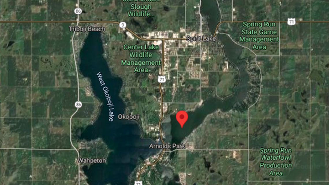 A father drowned at East Lake Okoboji in Iowa while rescuing his son, cops say.