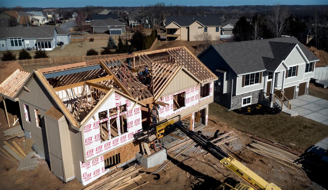 New $300,000 homes are under construction in De Soto’s Cherokee Woods subdivision, contributing to the city’s record year for new housing developments.