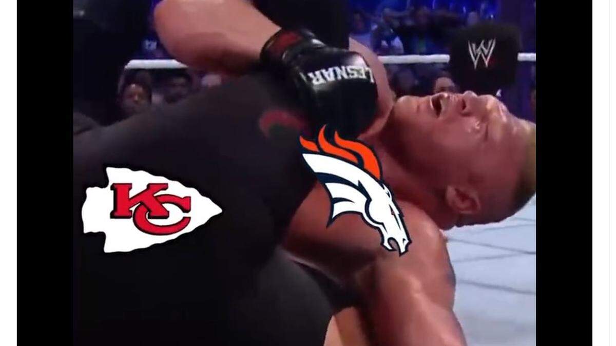The Broncos used a WWE video to celebrate a victory over the Chiefs.