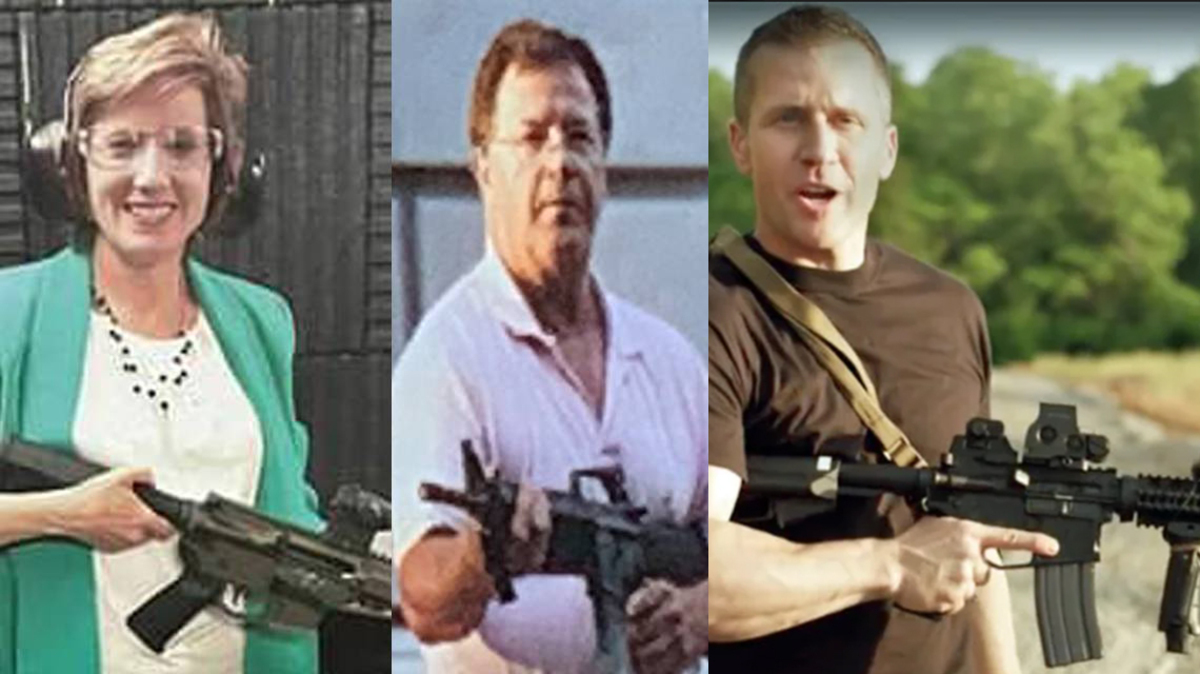 Military-style rifles are apparently the new normal accessory in Republican politics.