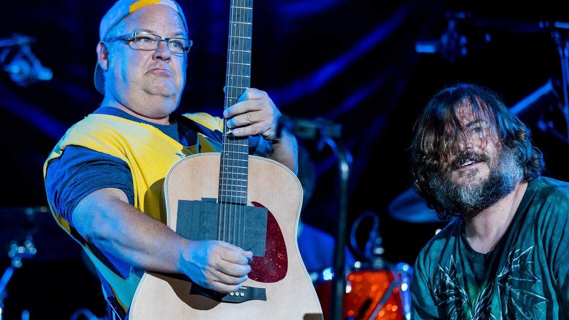 Kyle Gass, left, and Jack Black of the comedy rock duo Tenacious D will play May 9 at the Starlight Theatre.