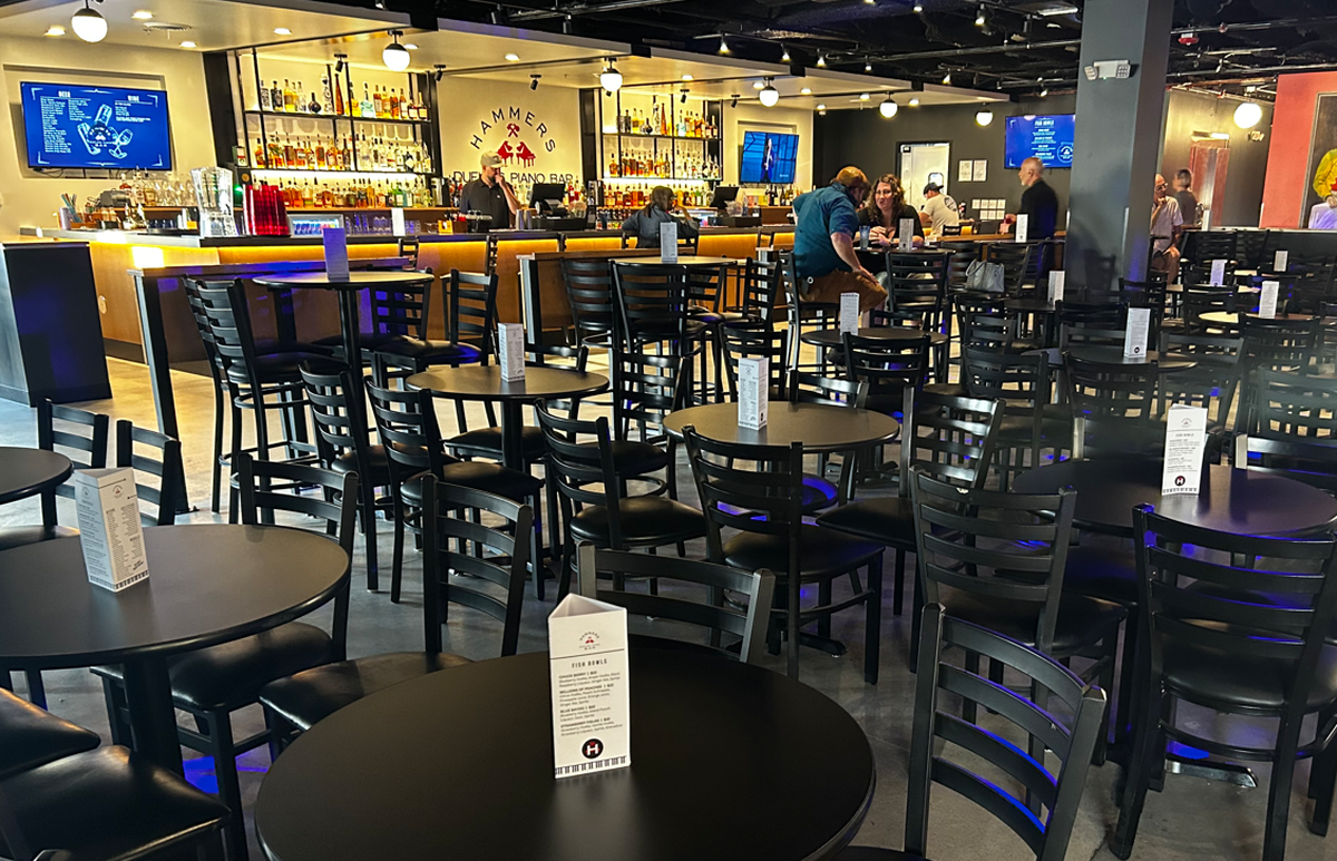 Hammers’ 4,000-square-foot space holds about 300 guests.
