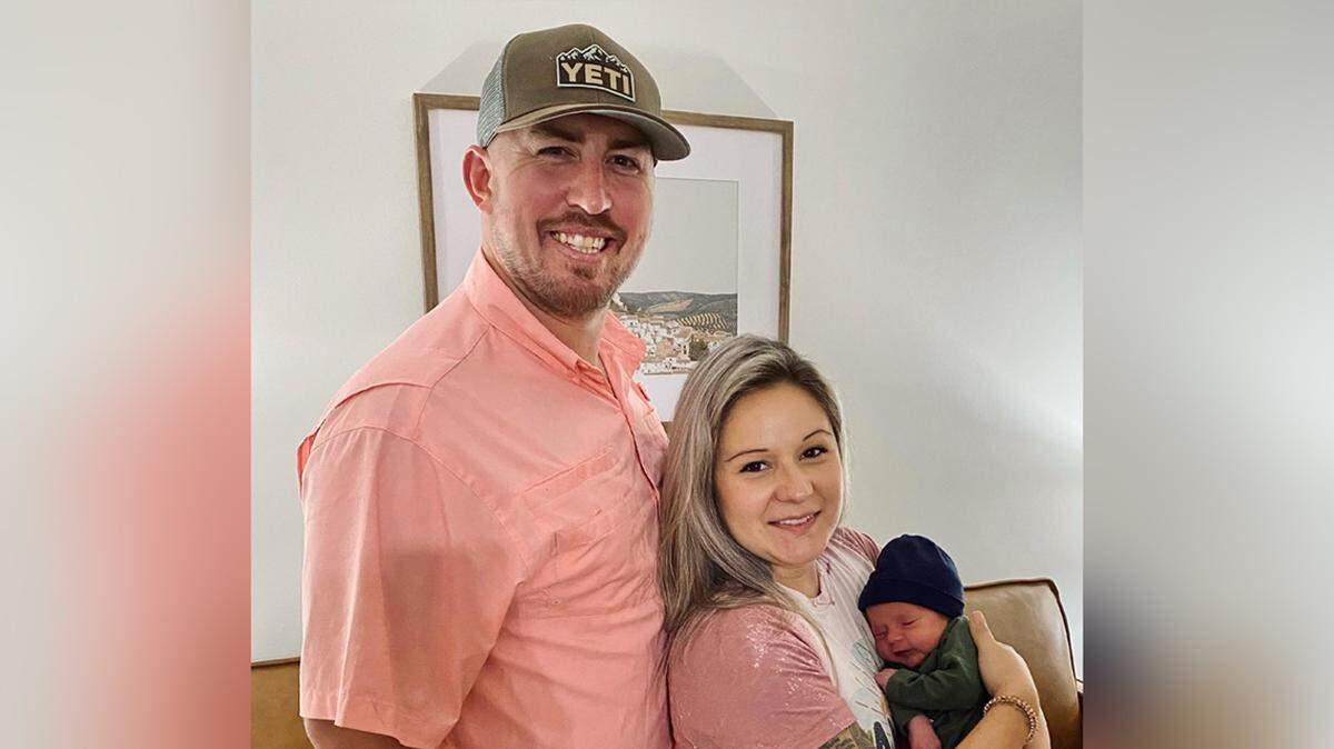 Sarah and Cole Brummer with their baby boy Calvin. After much research into COVID-19 vaccines, and hearing and reading horror stories of unvaccinated mothers dying of or losing their newborns to COVID, Sarah got vaccinated while pregnant.