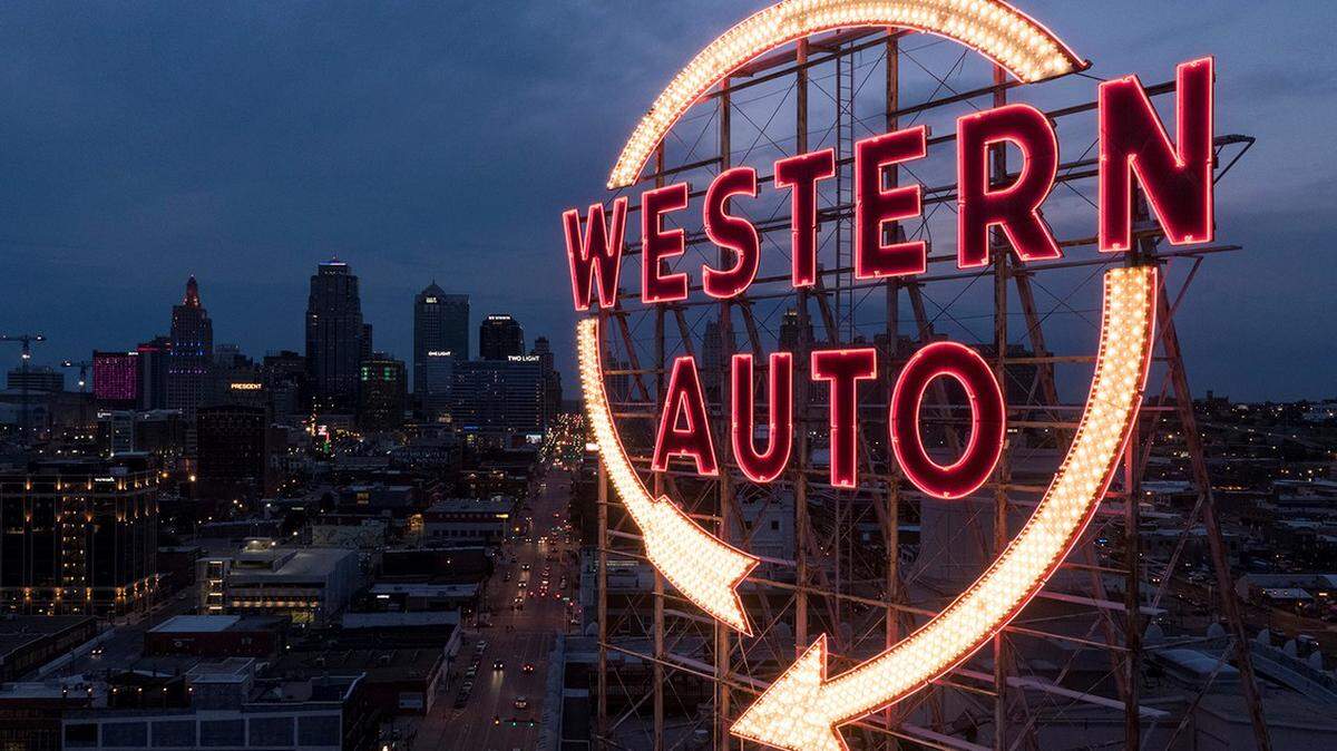 The Western Auto sign in downtown Kansas City.
