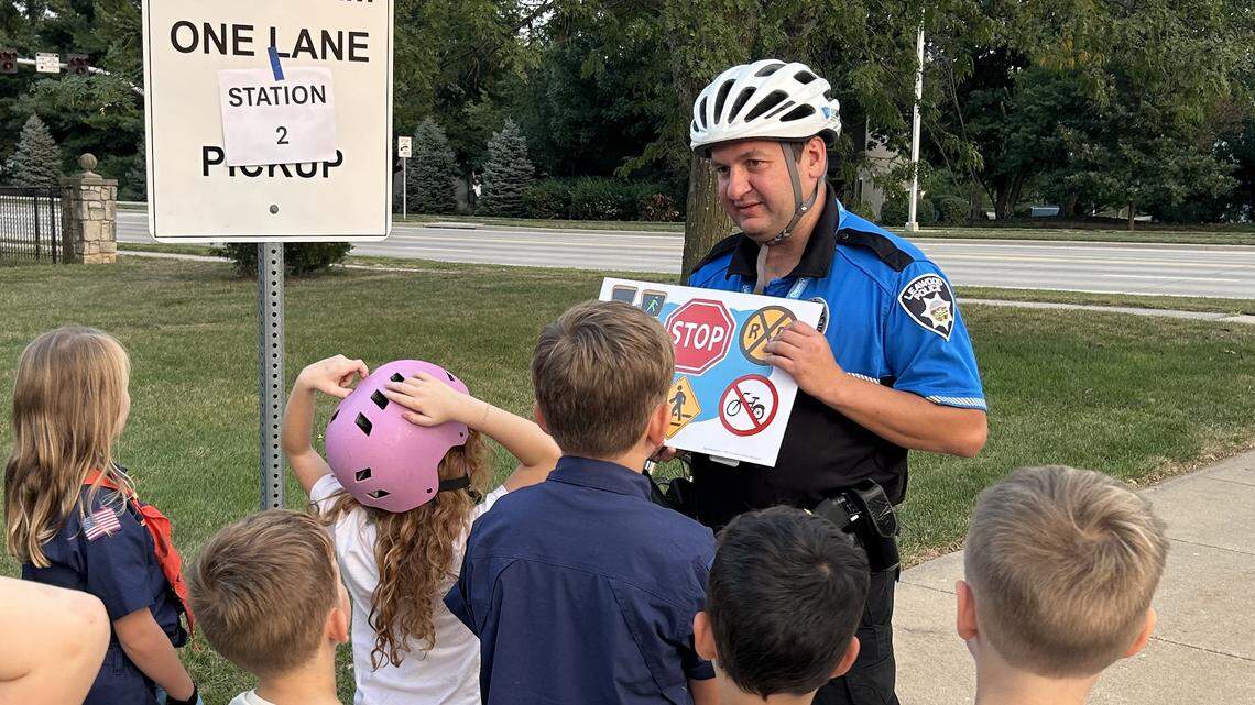 Part of Leawood’s goal with regulations around e-bikes and e-scooters is to provide more educational opportunities with students, as they did for a bike safety event last spring.
