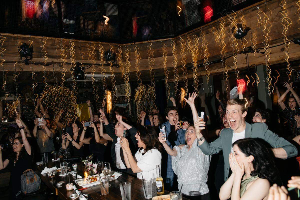 Drew Squire was in the crowd cheering with the cast and crew of “Leopoldstadt” during their Tony Award watch party. The show won four Tonys, including best play.